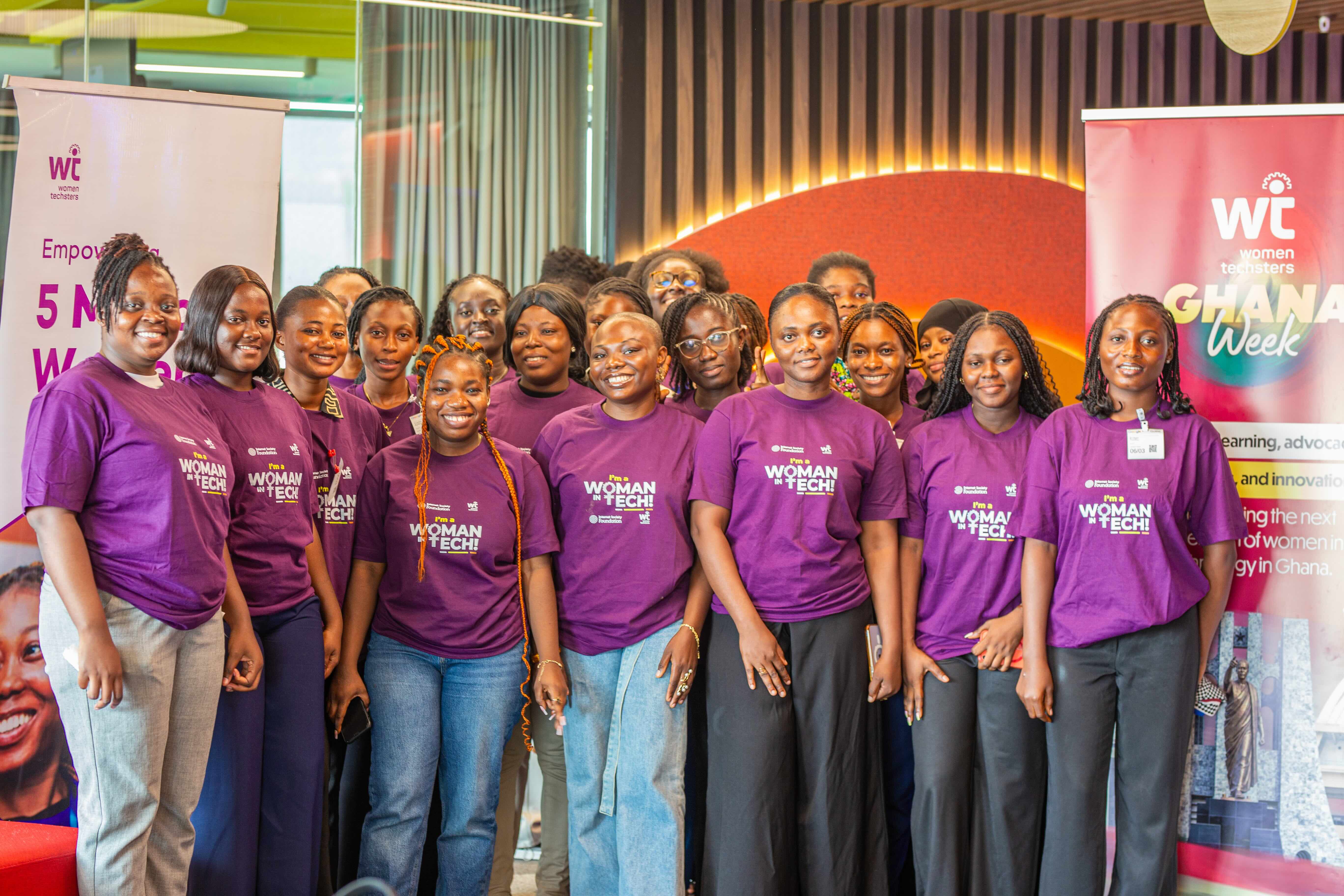 Young women in tech training